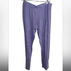Blue and white striped pajama pants